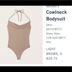 Halter cowl neck tied bodysuit